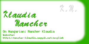 klaudia mancher business card